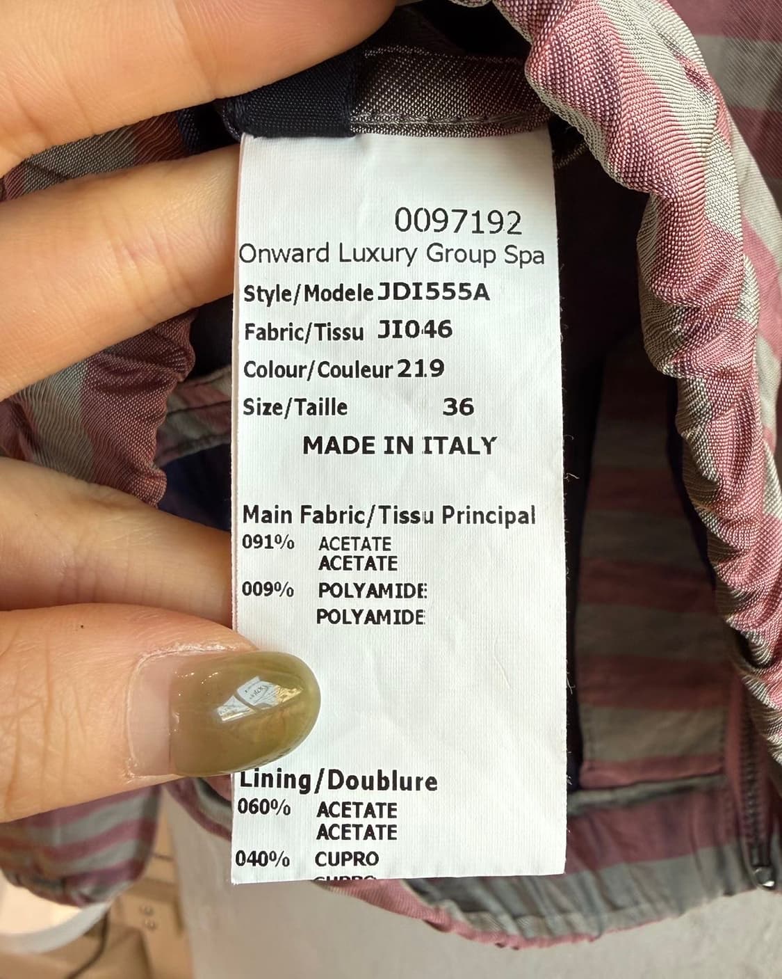 질샌더 네이비 딥핑크 스트라이프 자켓  상품이미지9