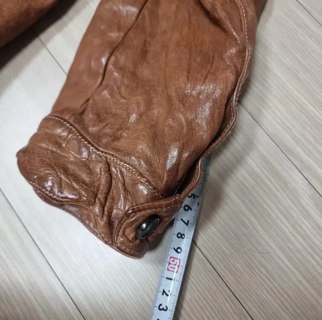 닐바렛 쭈글이 가죽 자켓 브라운(S) 상품이미지7