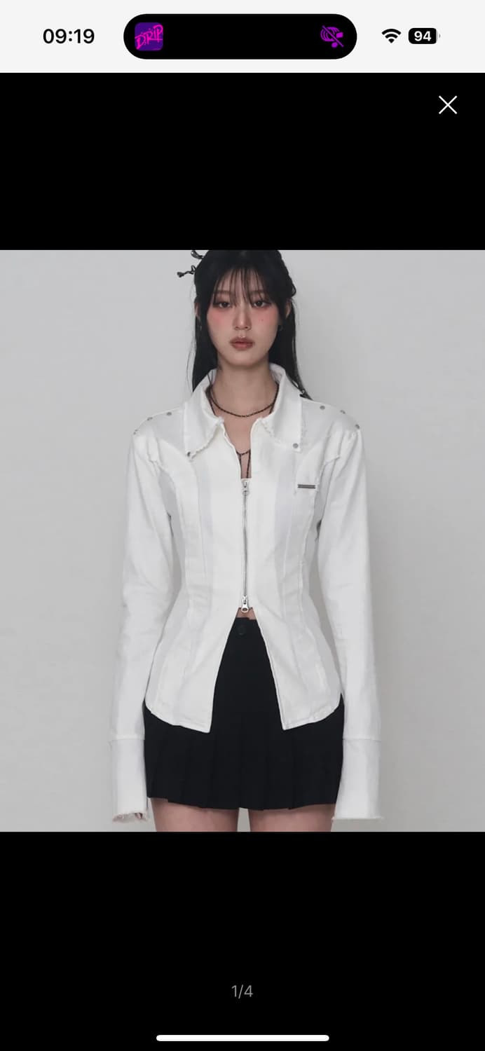 에트오소메 데미지 아일렛 코르셋 자켓 화이트 상품이미지1