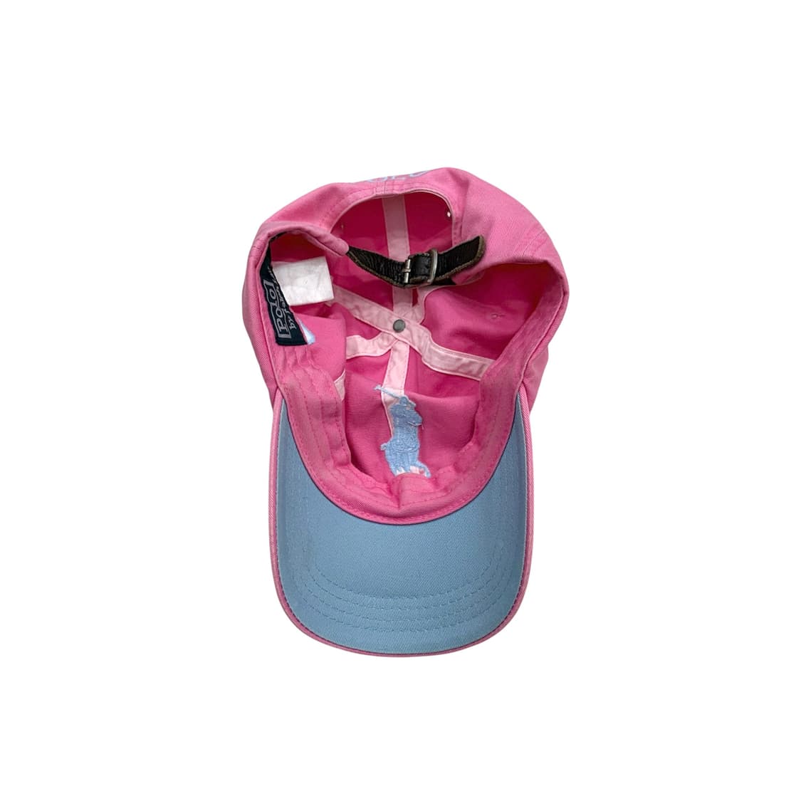 폴로 랄프로렌 빅포니 가죽 스트랩 핑크 볼캡 모자 상품이미지2