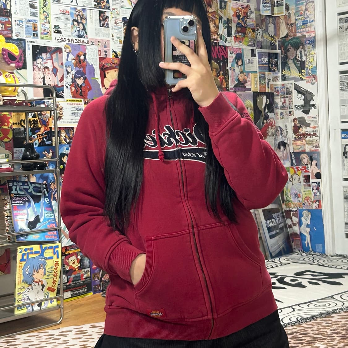 디키즈 울프소 퍼안감 레드 후드집업 상품이미지2