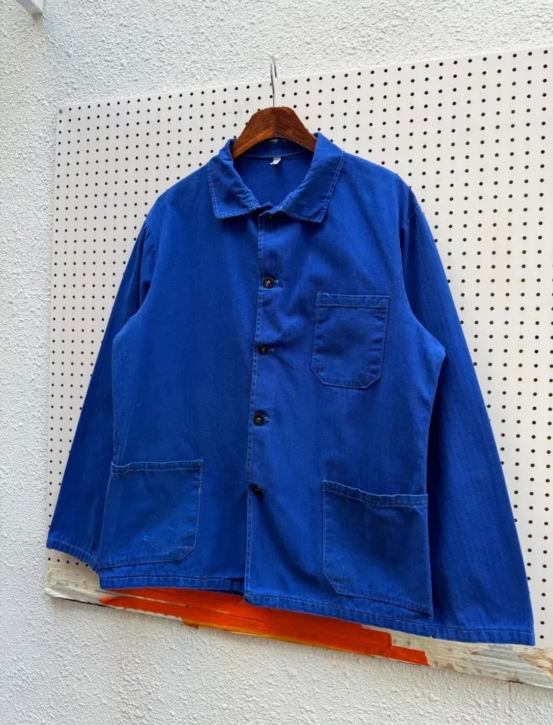 OLD VINTAGE WASHED BLUE HBT 헤링본 프렌치워크자켓 상품이미지4