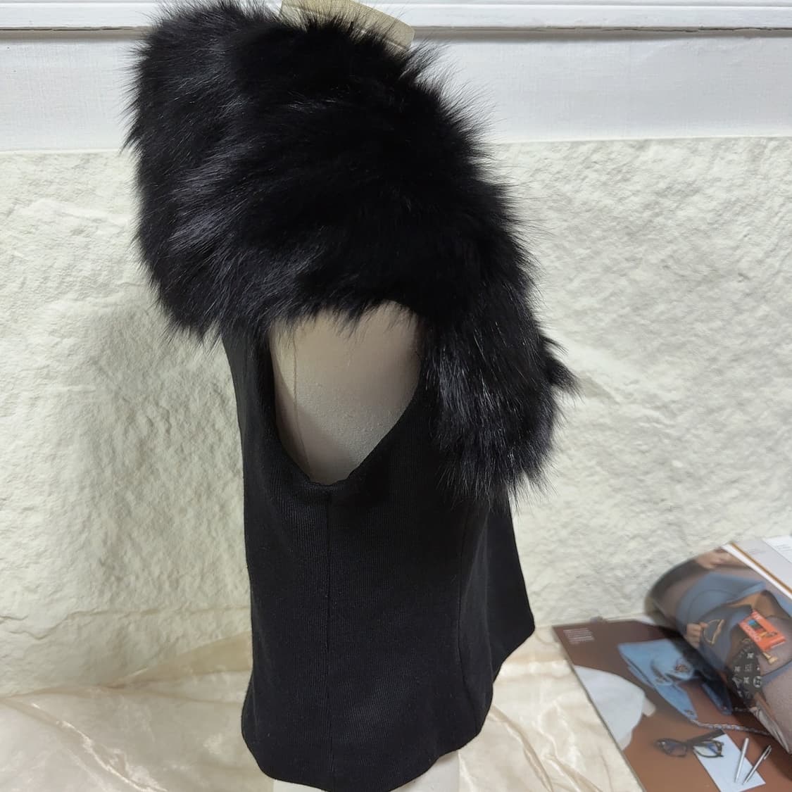 빈티지 여우털 폭스퍼 니트 조끼베스트 상품이미지3