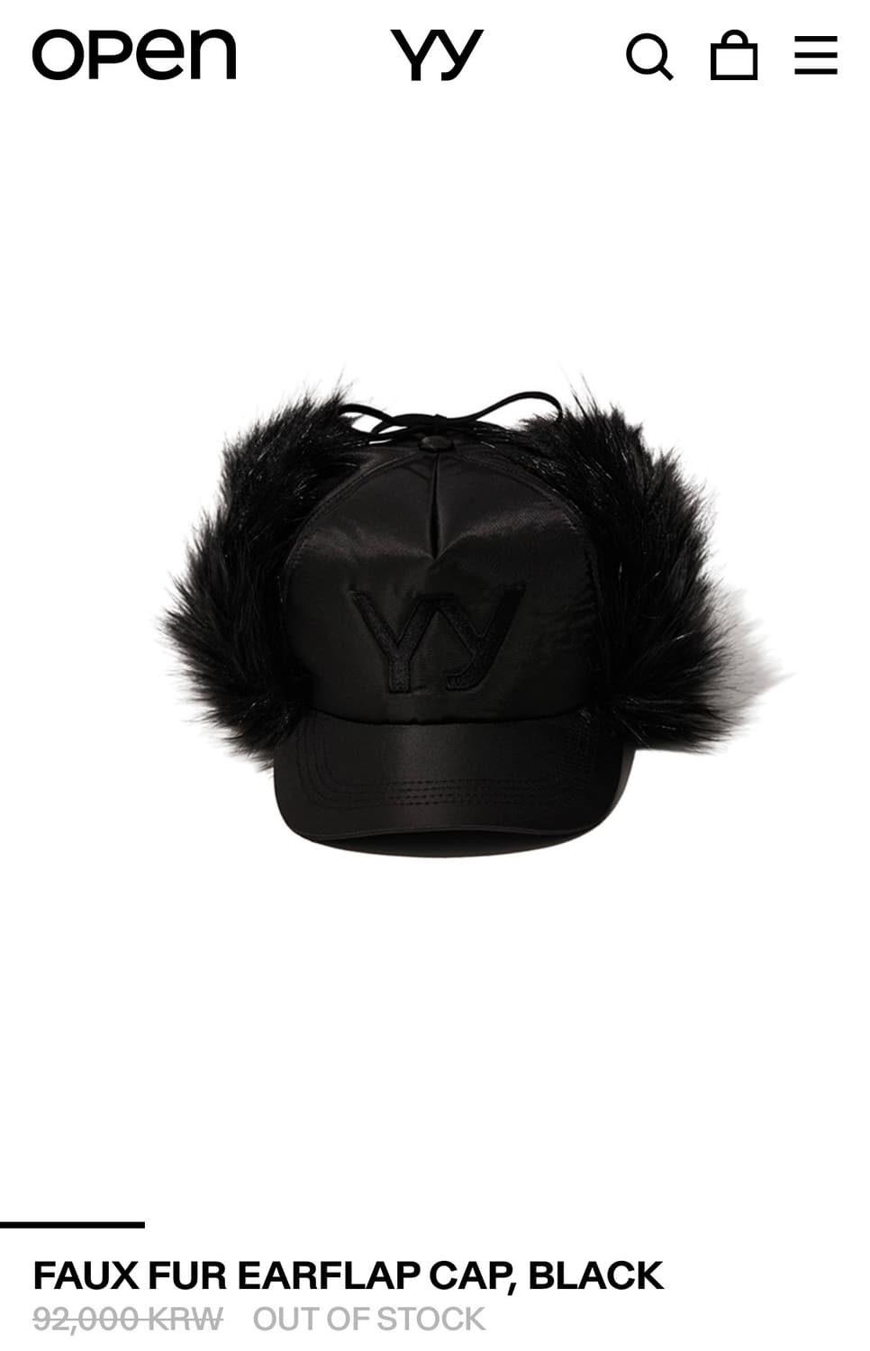 OPEN YY FAUX FUR EARFLAP CAP 상품이미지1