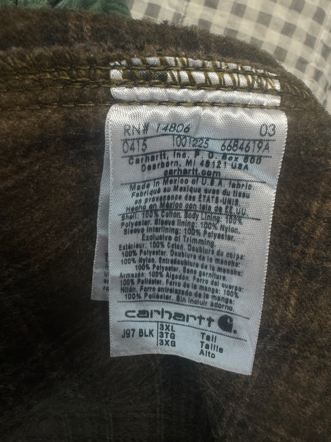 칼하트 j97 디트로이트 자수 3xl 블랙 상품이미지3