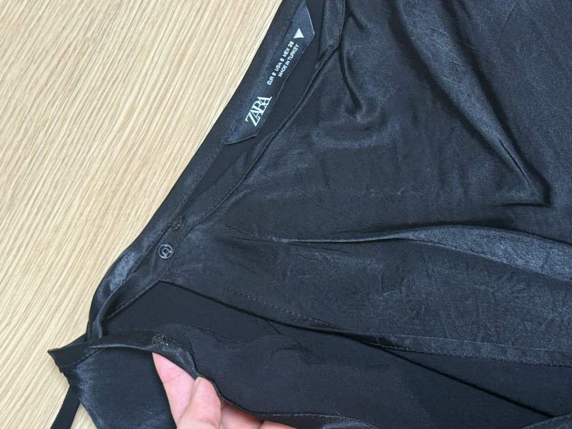 (반택포) 자라 블랙 새틴 랩 스커트 발레코어 상품이미지7