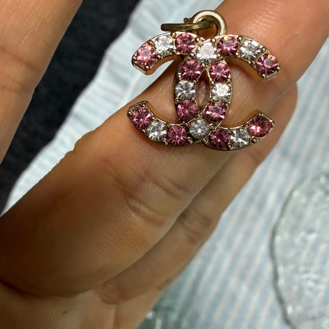 업사이클링 목걸이 핑크화이트큐빅 상품이미지3