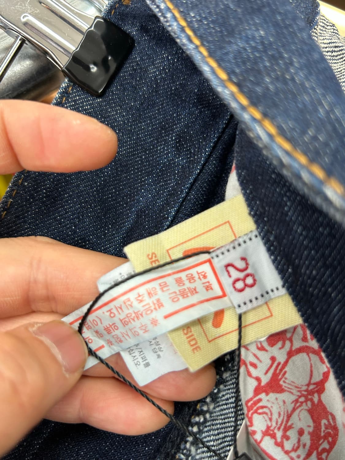 에비수 EVISU 셀비지 롤업 데님 쇼츠 28사이즈 일본빈티지 상품이미지8