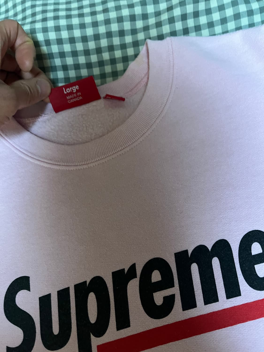 [L] 슈프림 언더라인 맨투맨 스웻 핑크 라지 상품이미지5