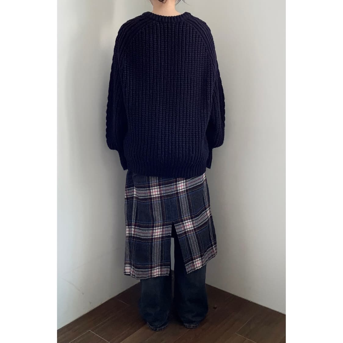 Checkered Fringe Skirt 상품이미지3