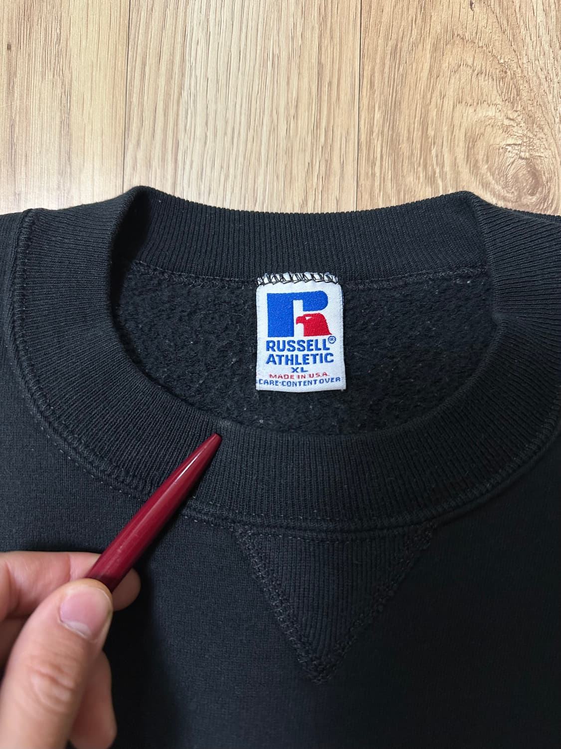 90s 빈티지 러셀 스웻셔츠 블랙 XL USA 상품이미지6