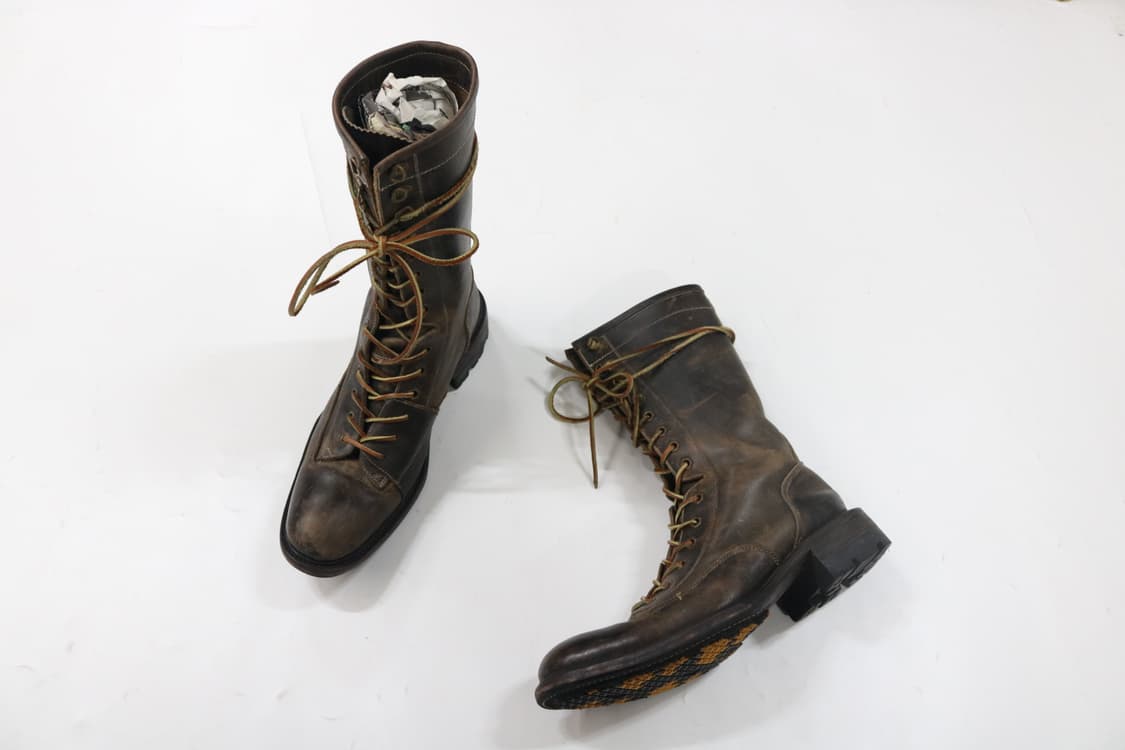 알프레도바니스터 빈티지 레더 레이스업 컴뱃 부츠 상품이미지3