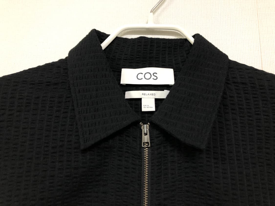 COS 코스 남성 시어서커 반팔 카라 집업 XL _ 블랙 상품이미지8