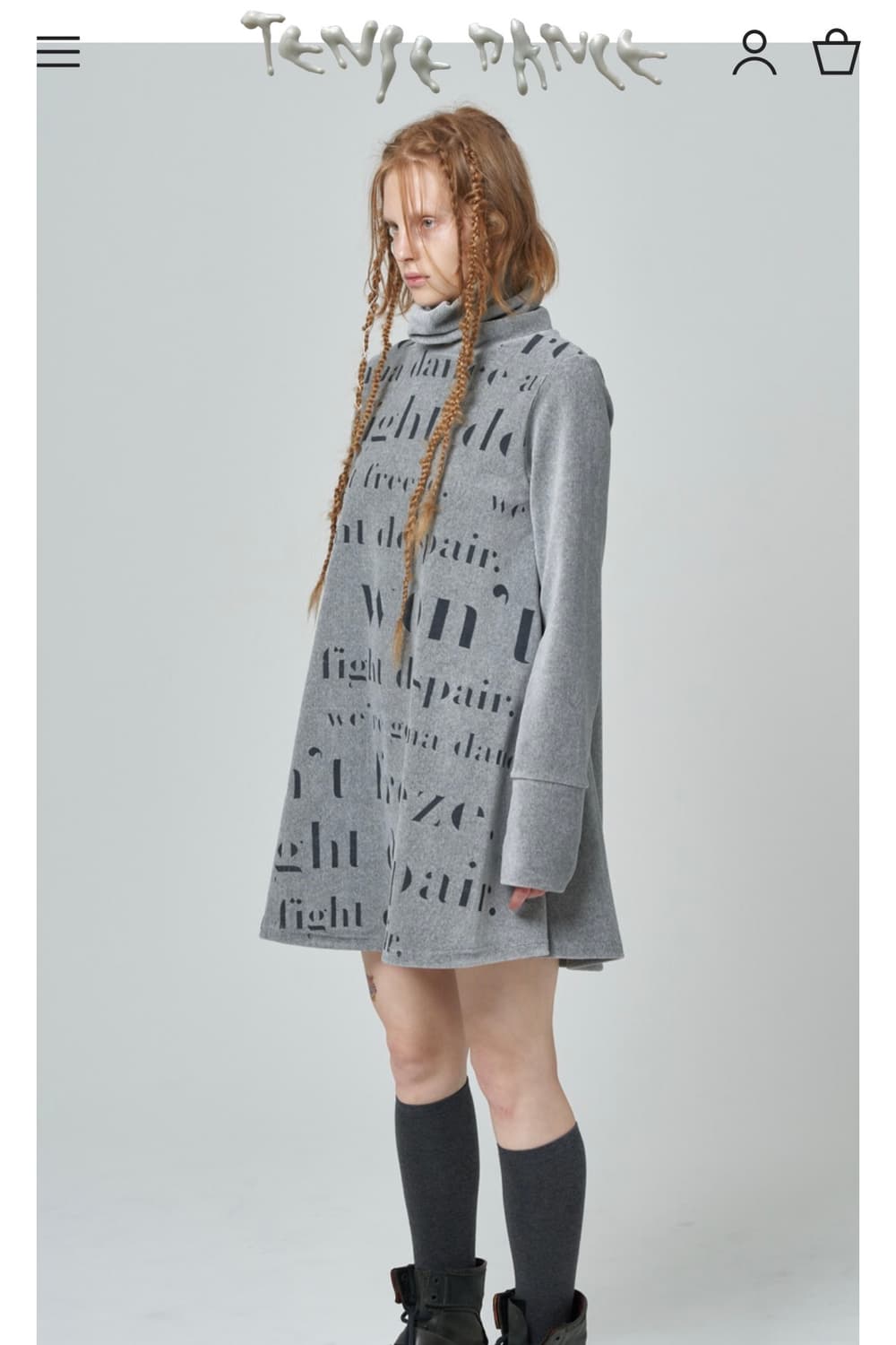 탠스댄스 Printed velour dress_gray  상품이미지5