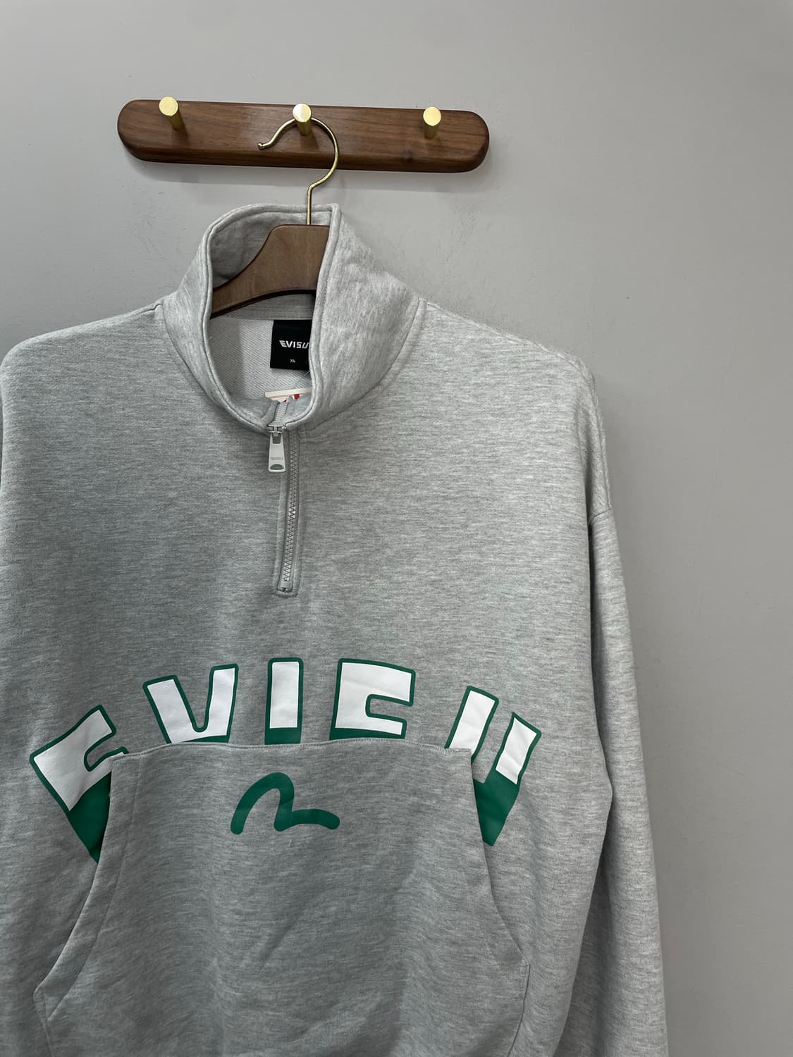 에비수 히든 영문 포켓 하프 집업 맨투맨 H1255 상품이미지3