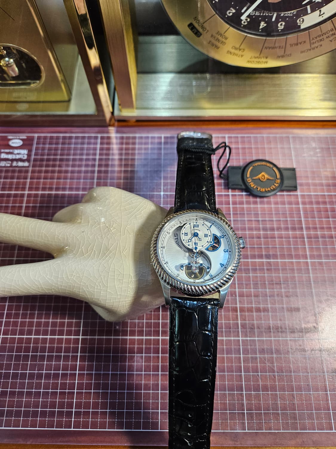 스털링 오리지널 오토매틱 시계 블랙 가죽 상품이미지2