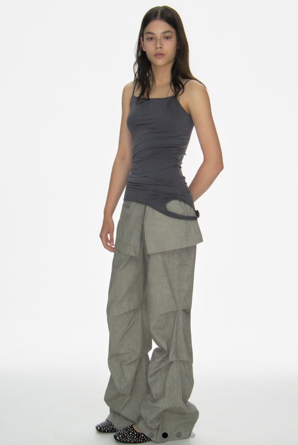 CACELE 3WAY LAYERED SLEEVELESS, CHARCOAL 상품이미지2