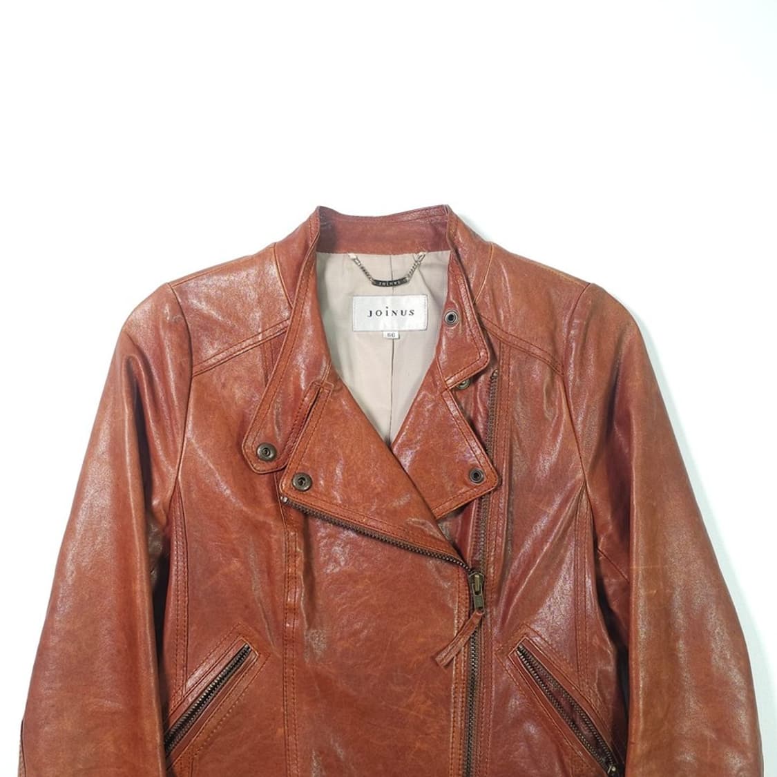 조이너스 레트로 브라운 레더 라이더 자켓 66 상품이미지3
