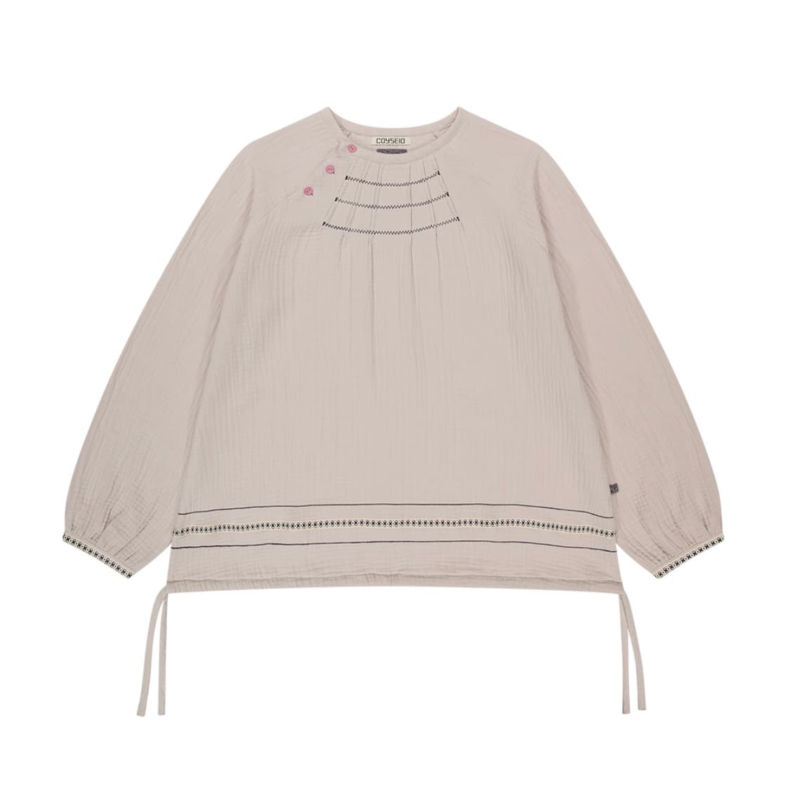 코이세이오 X 브라이스 지그재그 핀턱 블라우스 베이지 상품이미지1