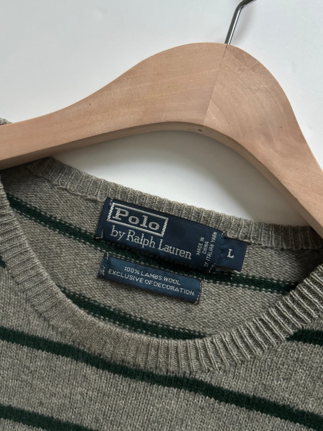 Polo 폴로 랄프로렌 단가라 패턴 램스울 니트 상품이미지4