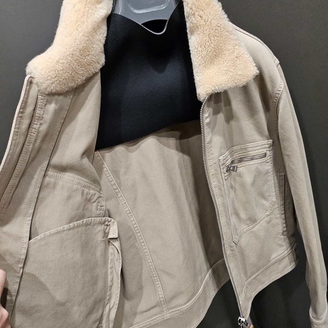 툠포드 베드포드 시어링 카라 코튼 트러커 블루종 상품이미지7