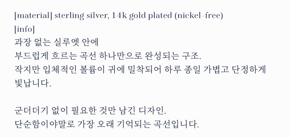 LEBLEU 르블루 mini curve earring (slim) 상품이미지4