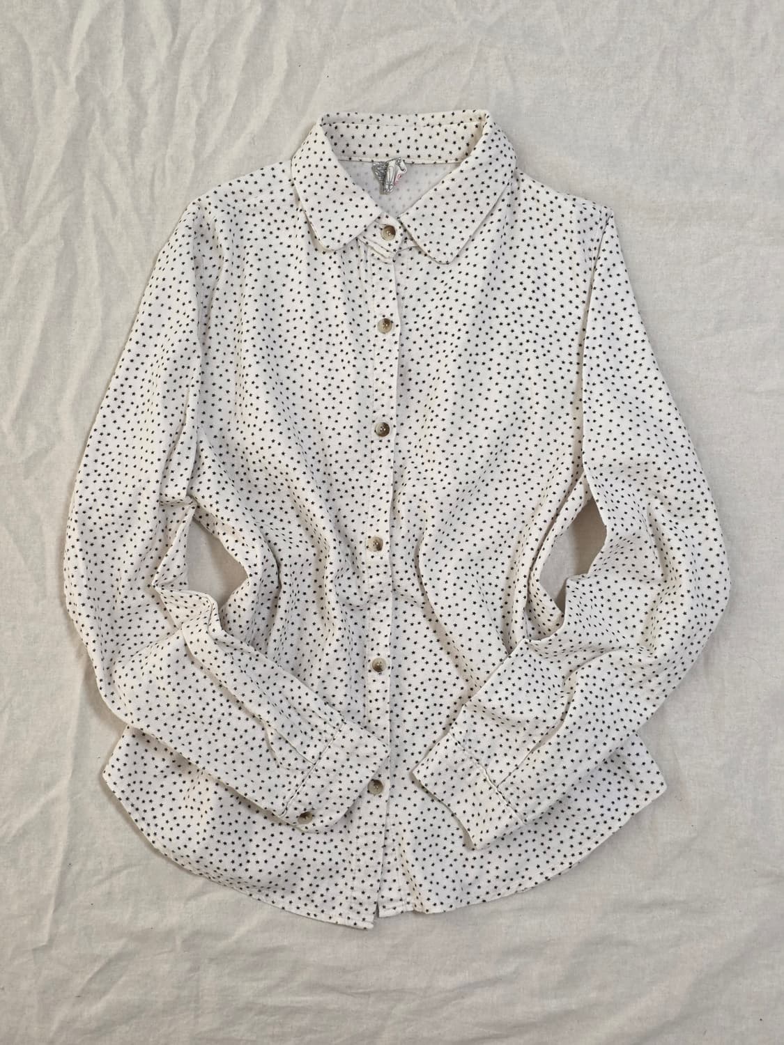 모리걸 별 패턴 빈티지 블라우스 상품이미지1