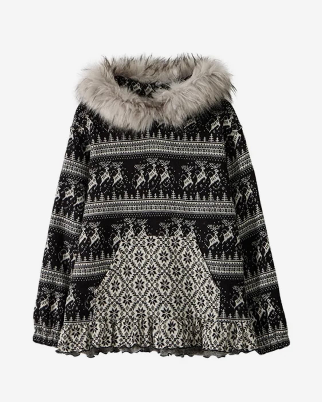 유쓰배쓰 Nordic Oversized Knit Hoodie 상품이미지1