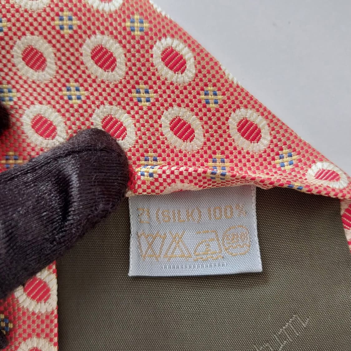 아쿠아스큐텀 실크 오렌지 패턴 넥타이 9.8cm A+등급 k1745 상품이미지10