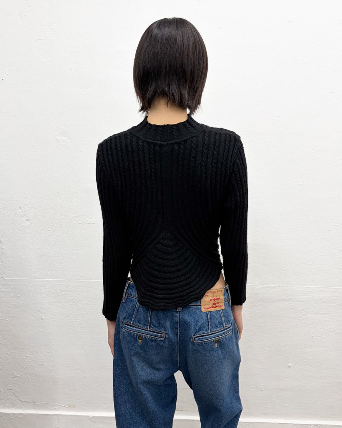 빈티지 커브드 립 니트 탑 상품이미지2