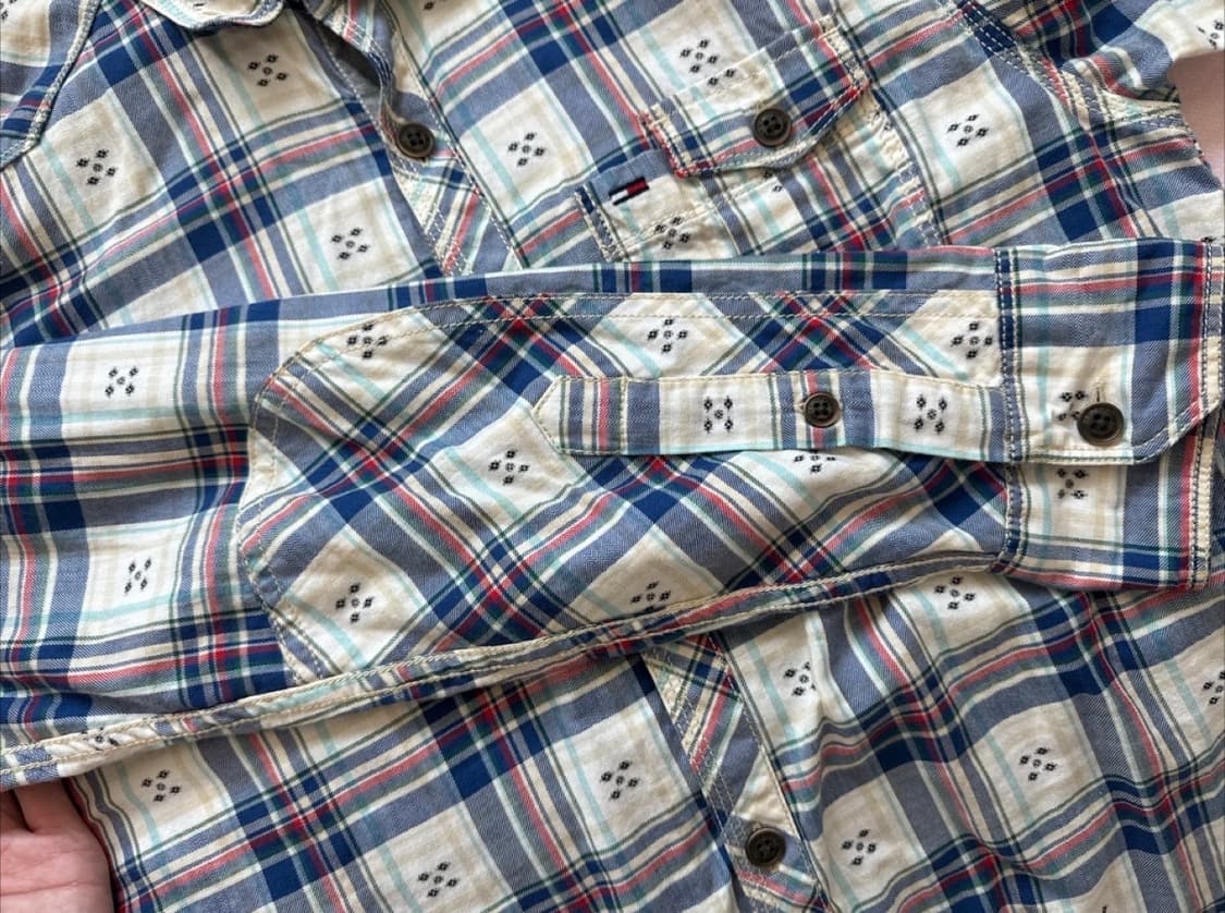 타미힐피거 데님 체크 셔츠 남방 상품이미지4