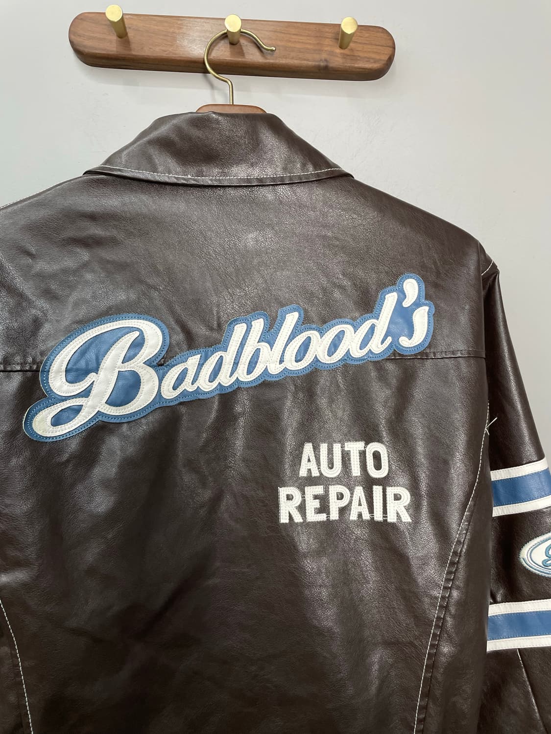 베드블러드 91 레더 브라운 바시티 자켓1663 상품이미지7