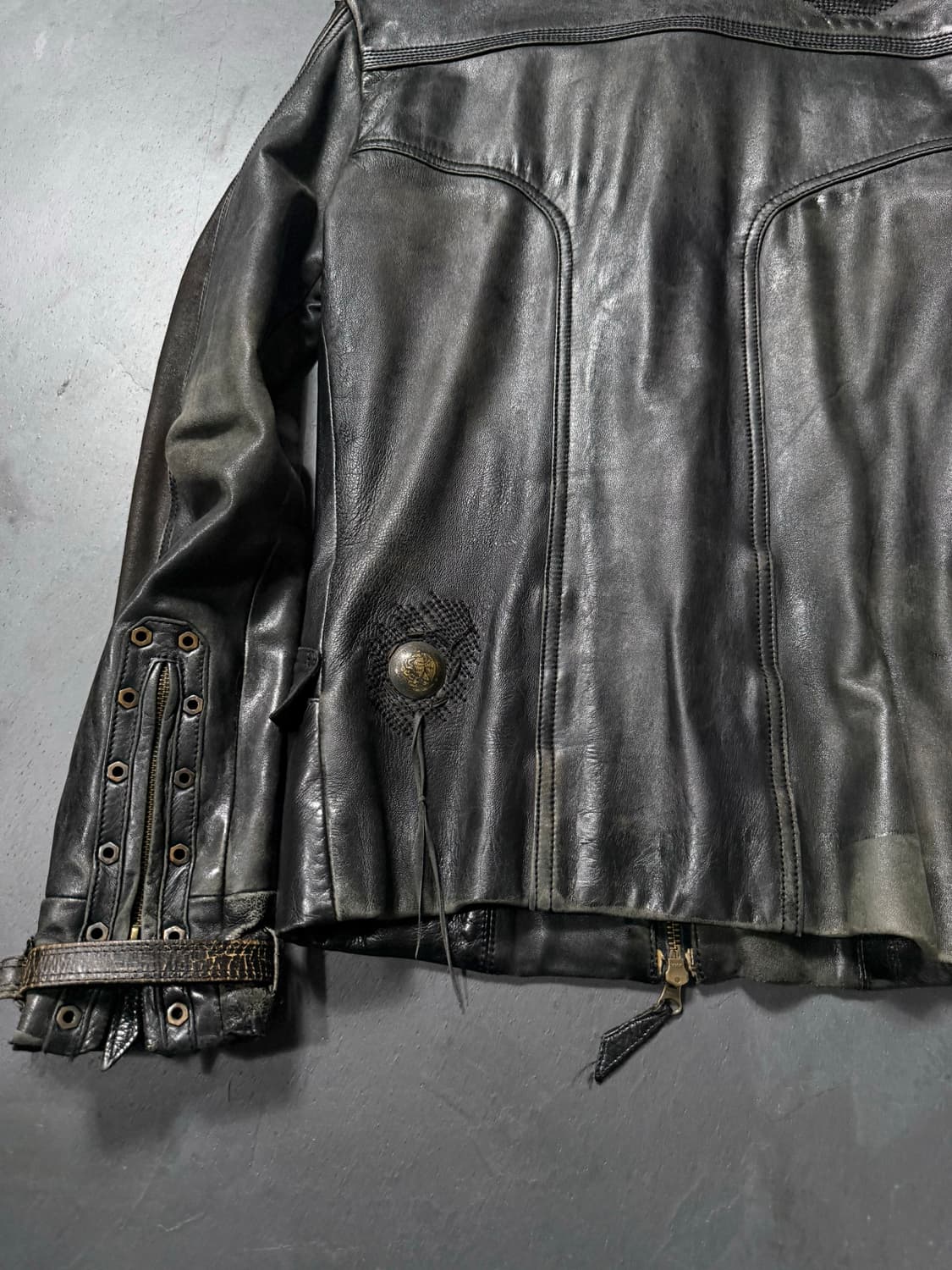 14th Addiction Distressed Leather Jacket 상품이미지10
