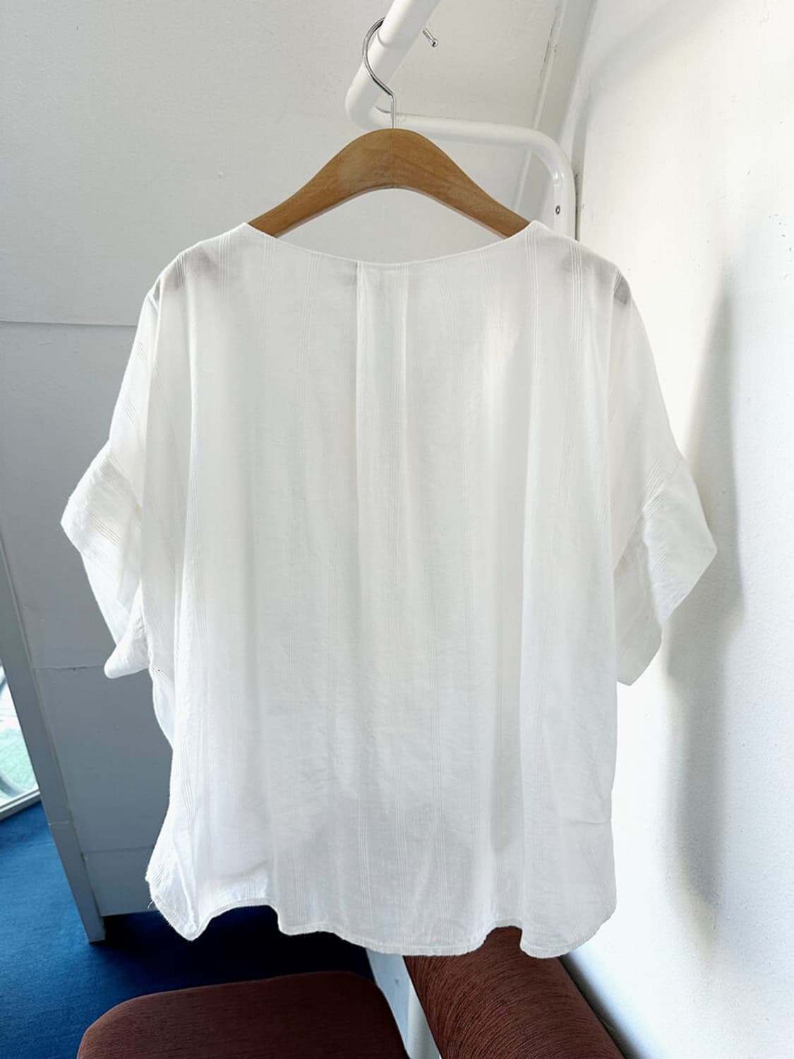 Wide design jacquard fabric shirt top 상품이미지6