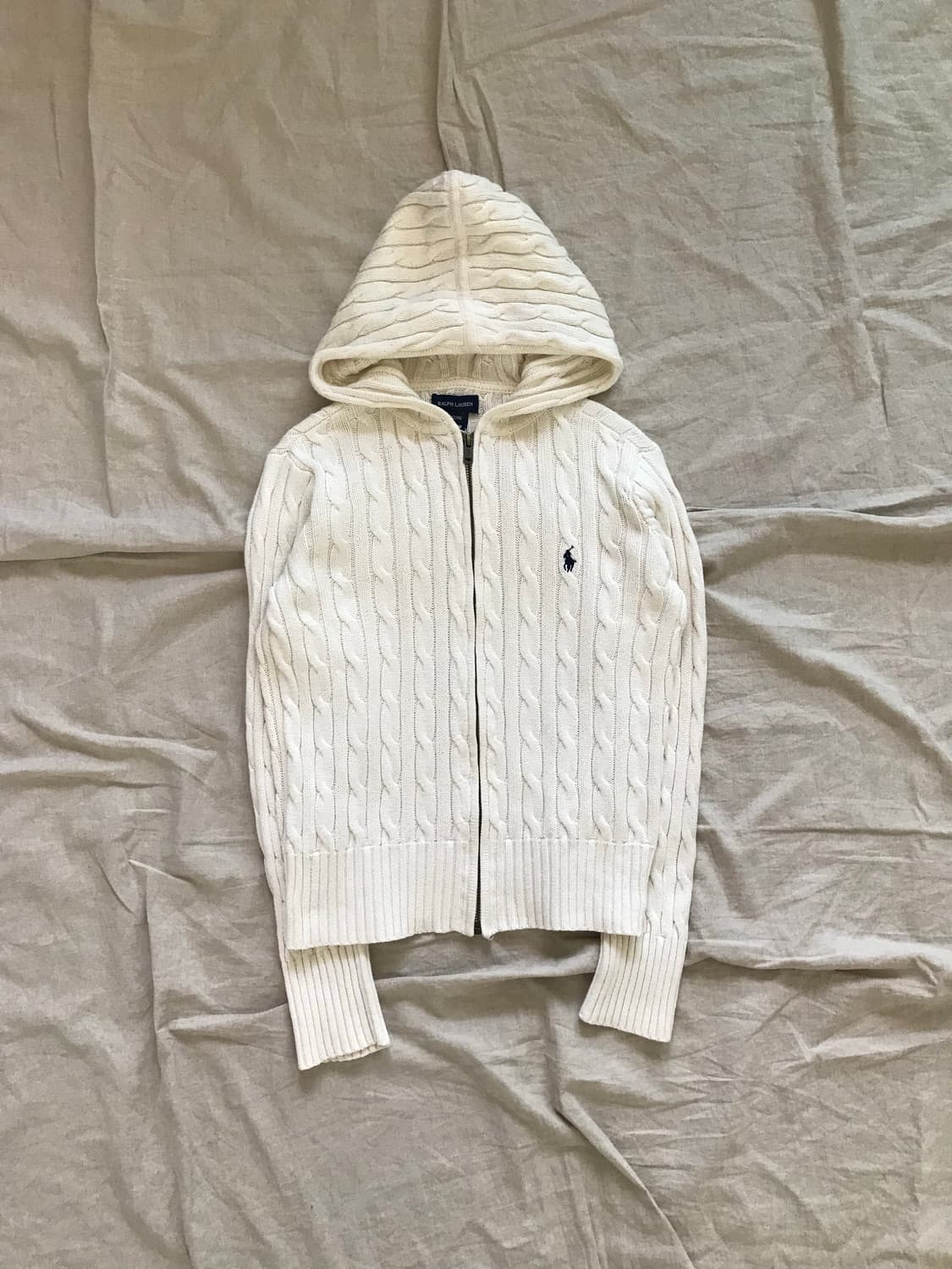 폴로 랄프로렌 포니로고 케이블 니트 후드집업 상품이미지5