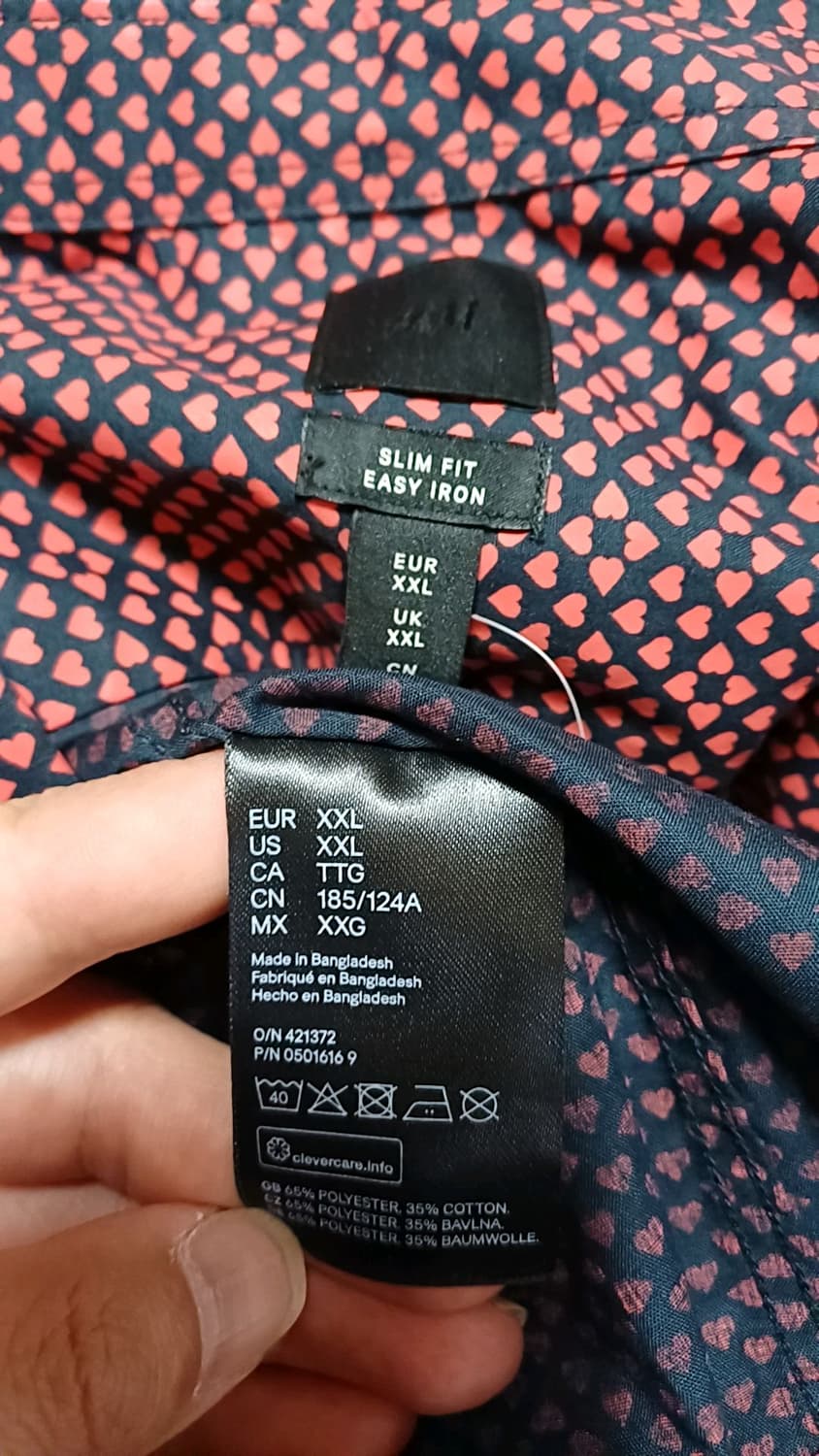 H&M 미사용 하트도트셔츠 빅사이즈115 가슴65 기장82 상품이미지6