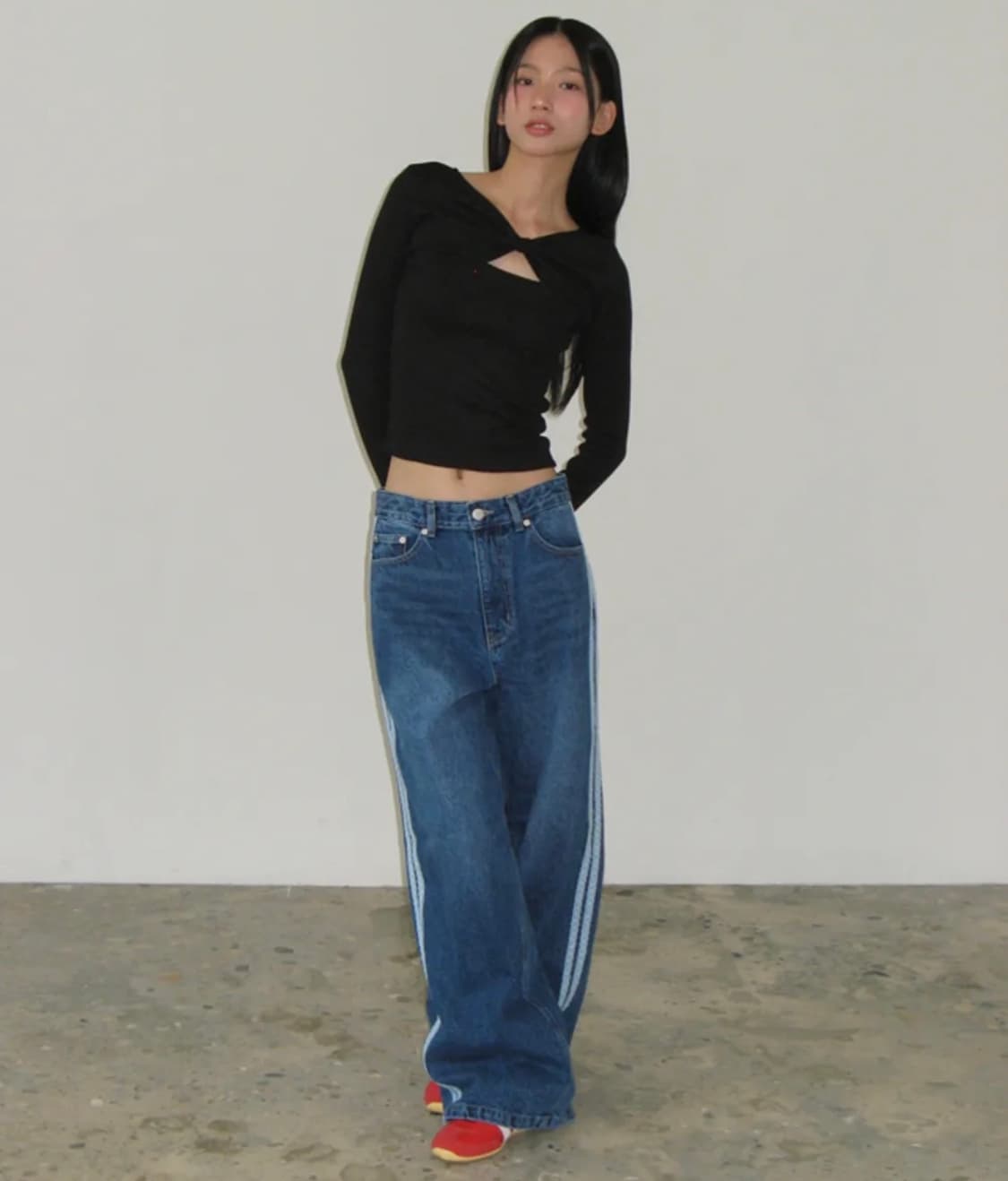 Ribbon long sleeve black 상품이미지3