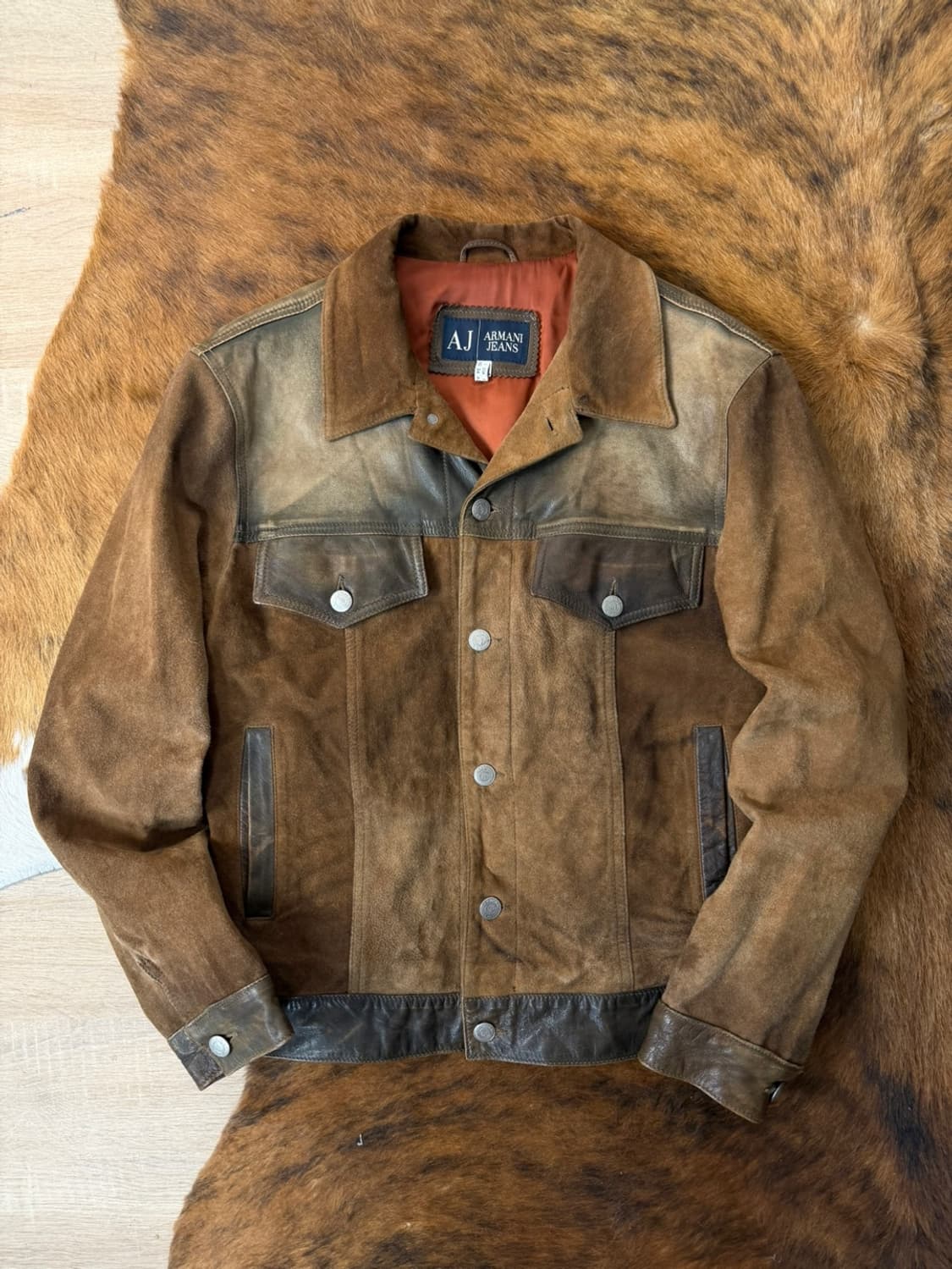 00s 아르마니 진스 스웨이드 레더 트러커 자켓  상품이미지2