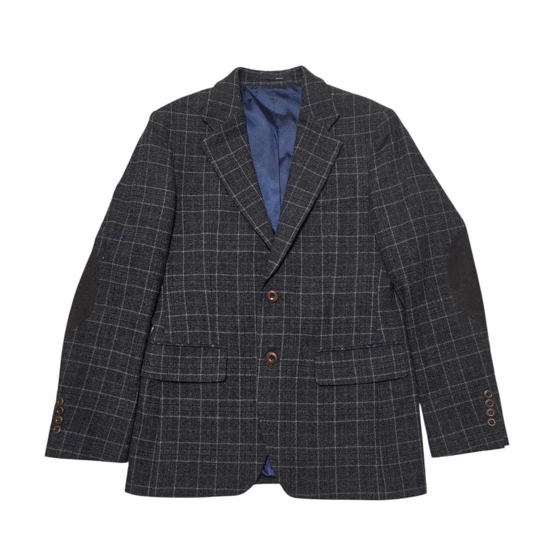 Ziozia 지오지아 빈티지 울 체크 엘보 패치 블레이저  상품이미지1