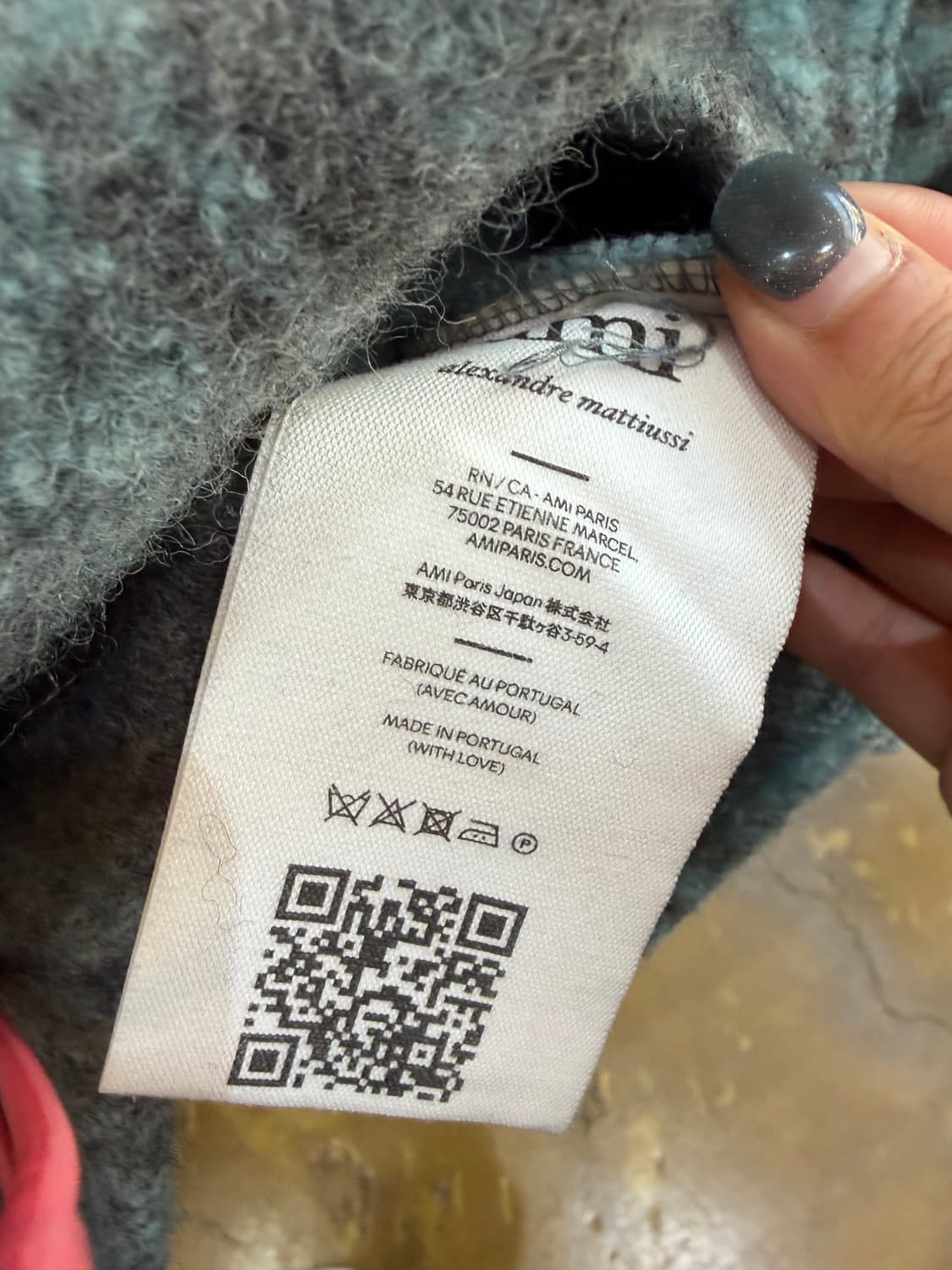 아미 민트색 체크 숏 자켓 상품이미지4