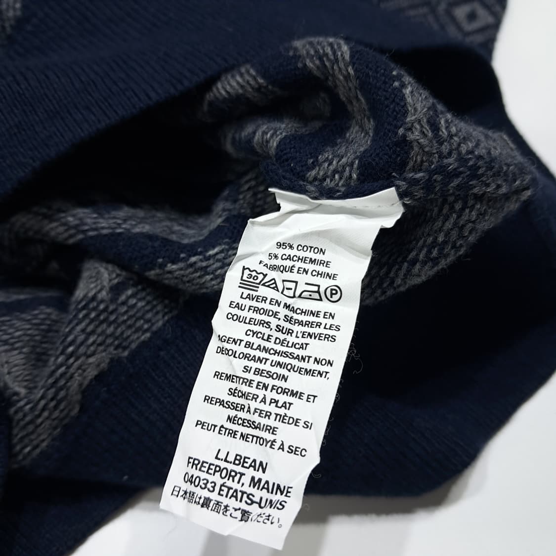 CL143 M 엘엘빈 코튼 캐시미어 페어아일 하프집업 니트 상품이미지6