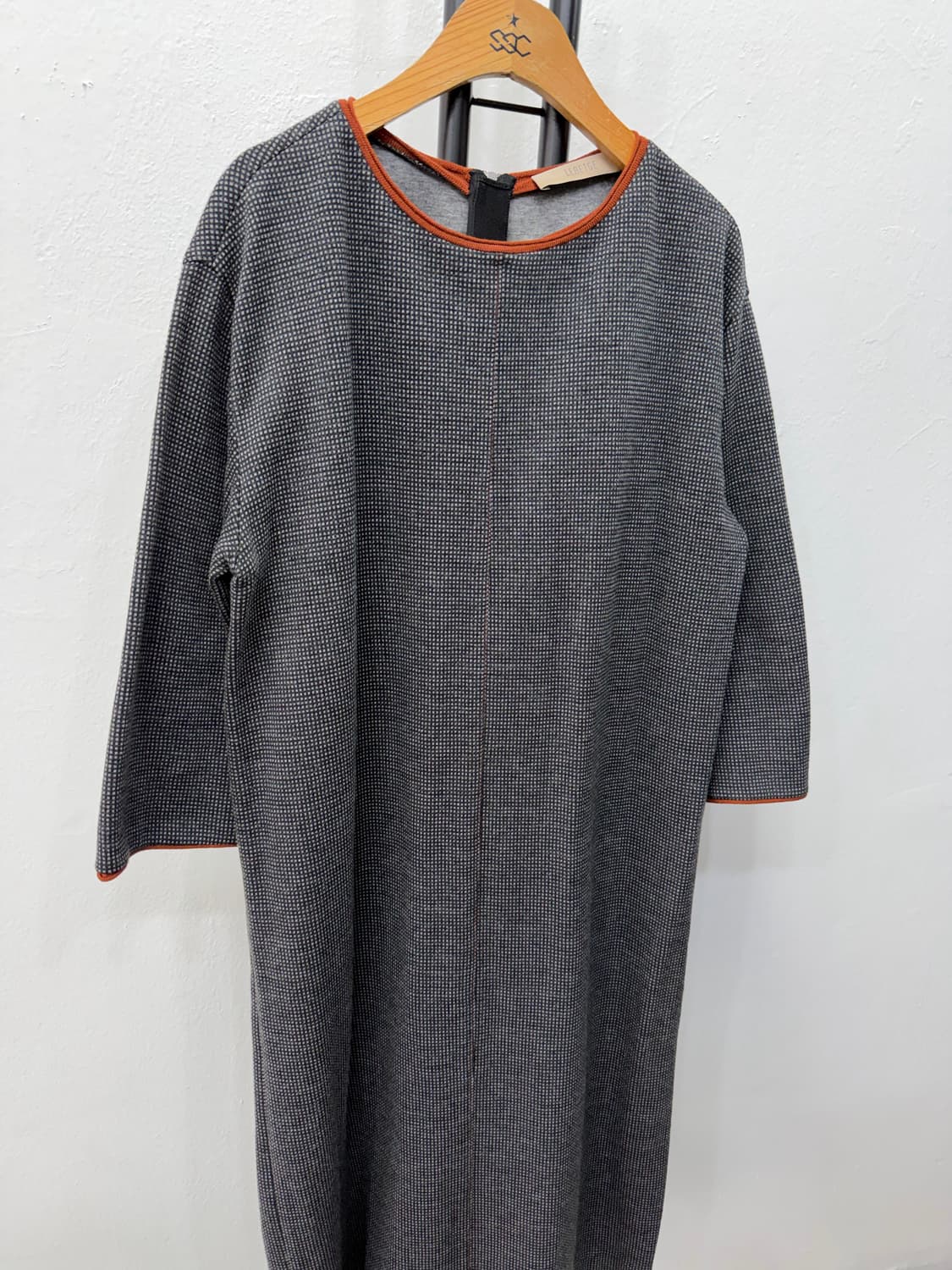 정품) 르베이지 체크 패턴 롱 니트 원피스 91 상품이미지2