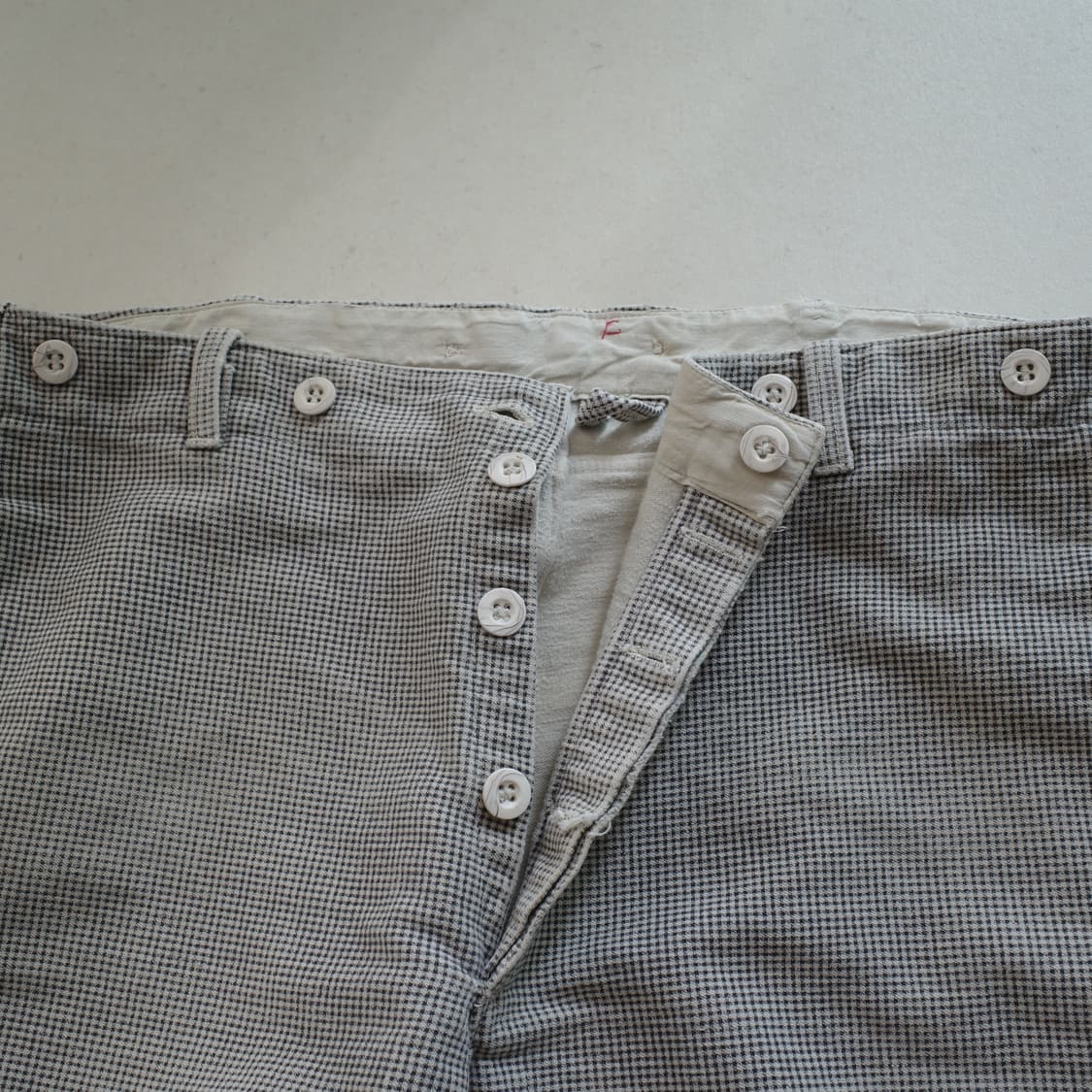 50s-60s 프렌치 헤비코튼 하운드투스 신치백 워크팬츠 상품이미지4
