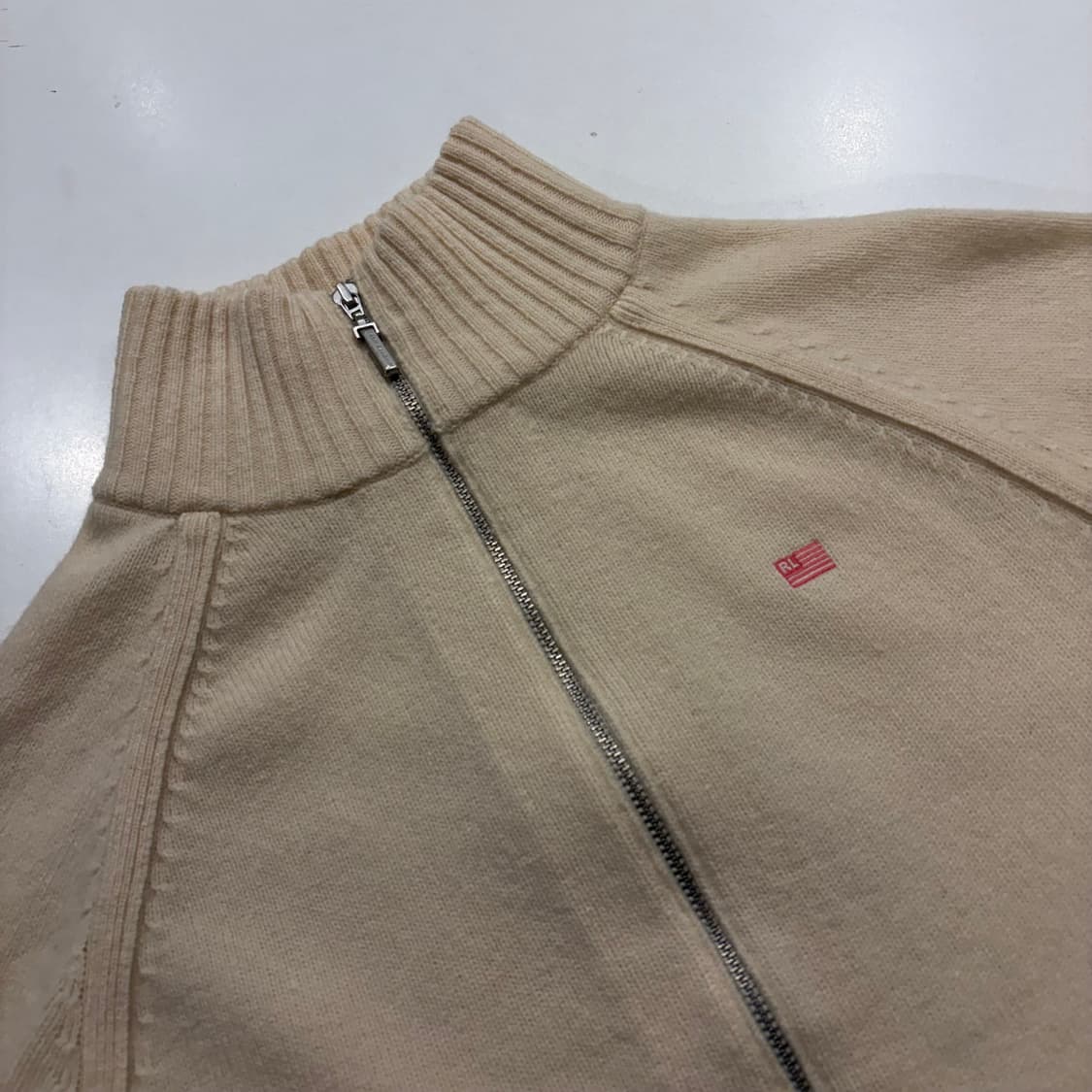 [XS] 폴로 진스 랄프로렌 램스울 투웨이 아이보리 니트 집업 C310 상품이미지3