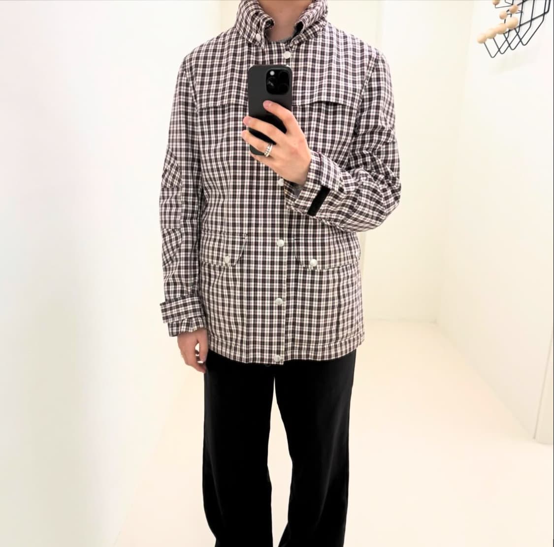 준야와타나베 체커보드 유틸리티 블루종 자켓 상품이미지3