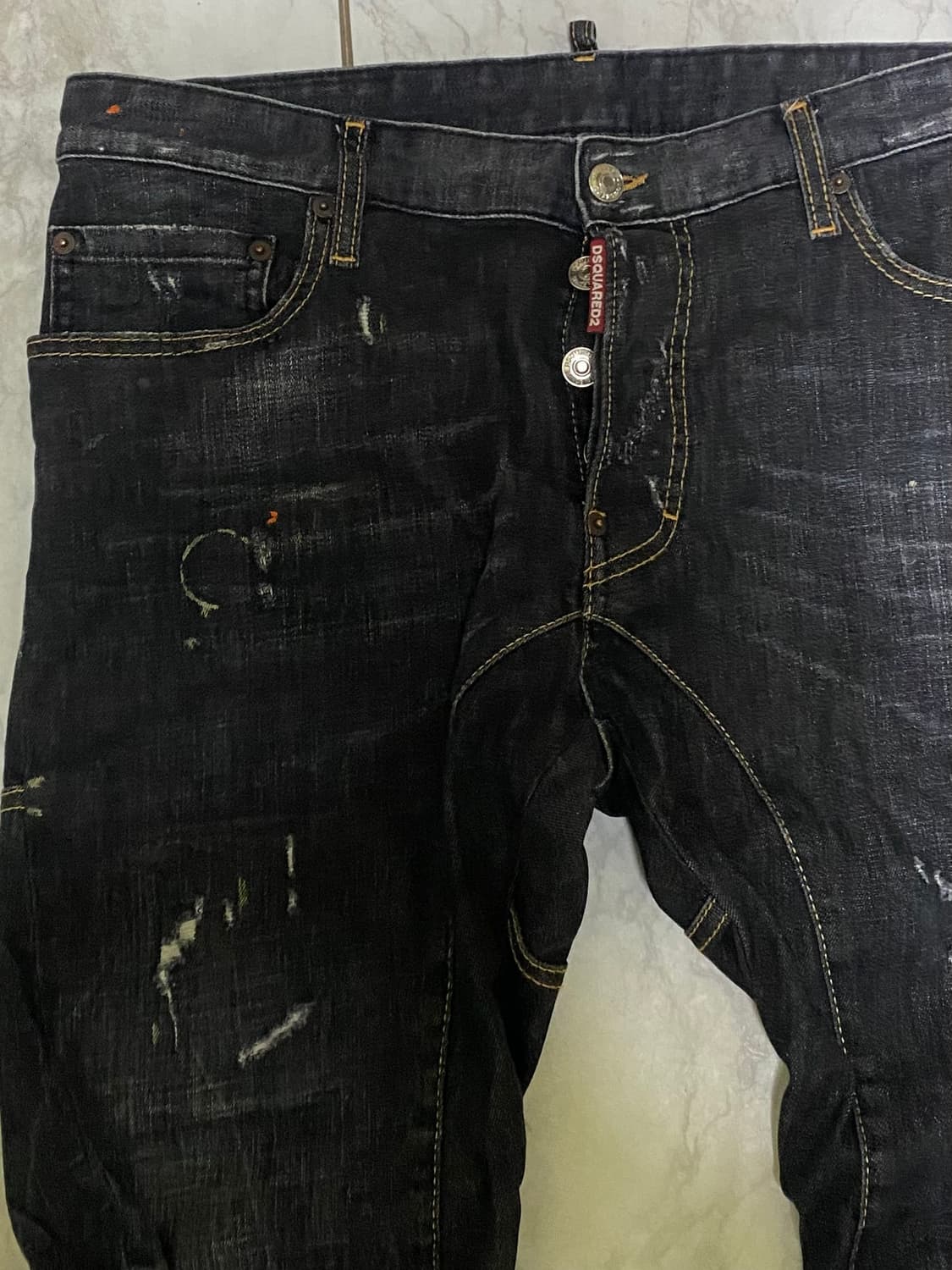 디스퀘어드2 블랙 워싱 데님 청바지 34 인치 상품이미지2
