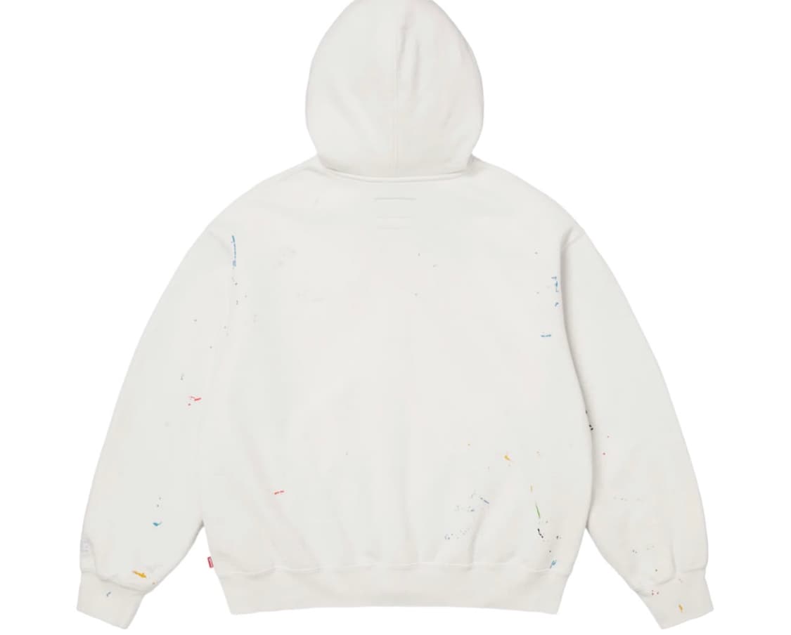 슈프림 x MM6 메종 마르지엘라 박스로고 집업 후드 스웨트셔츠 화이트 상품이미지2