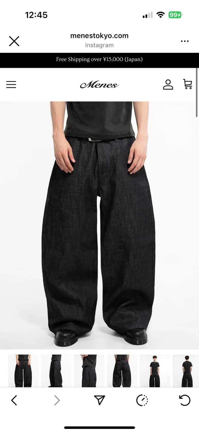 MENES JANOME RAW BAGGY JEANS BLACK팝니다 상품이미지1