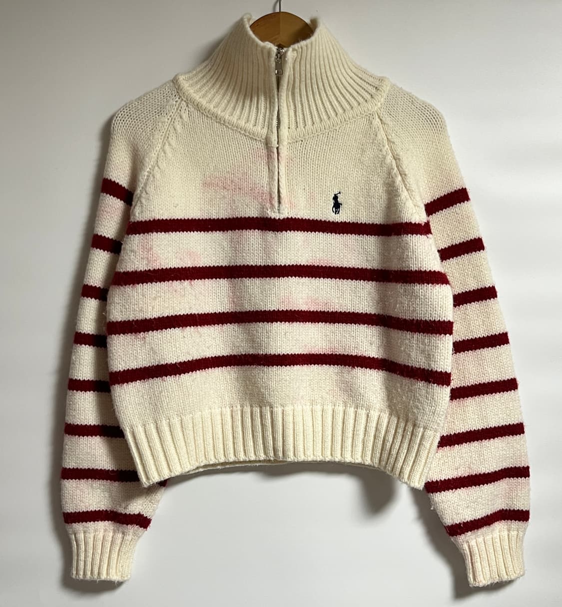 폴로 랄프로렌 반집업 크롭 니트 스웨터  상품이미지1