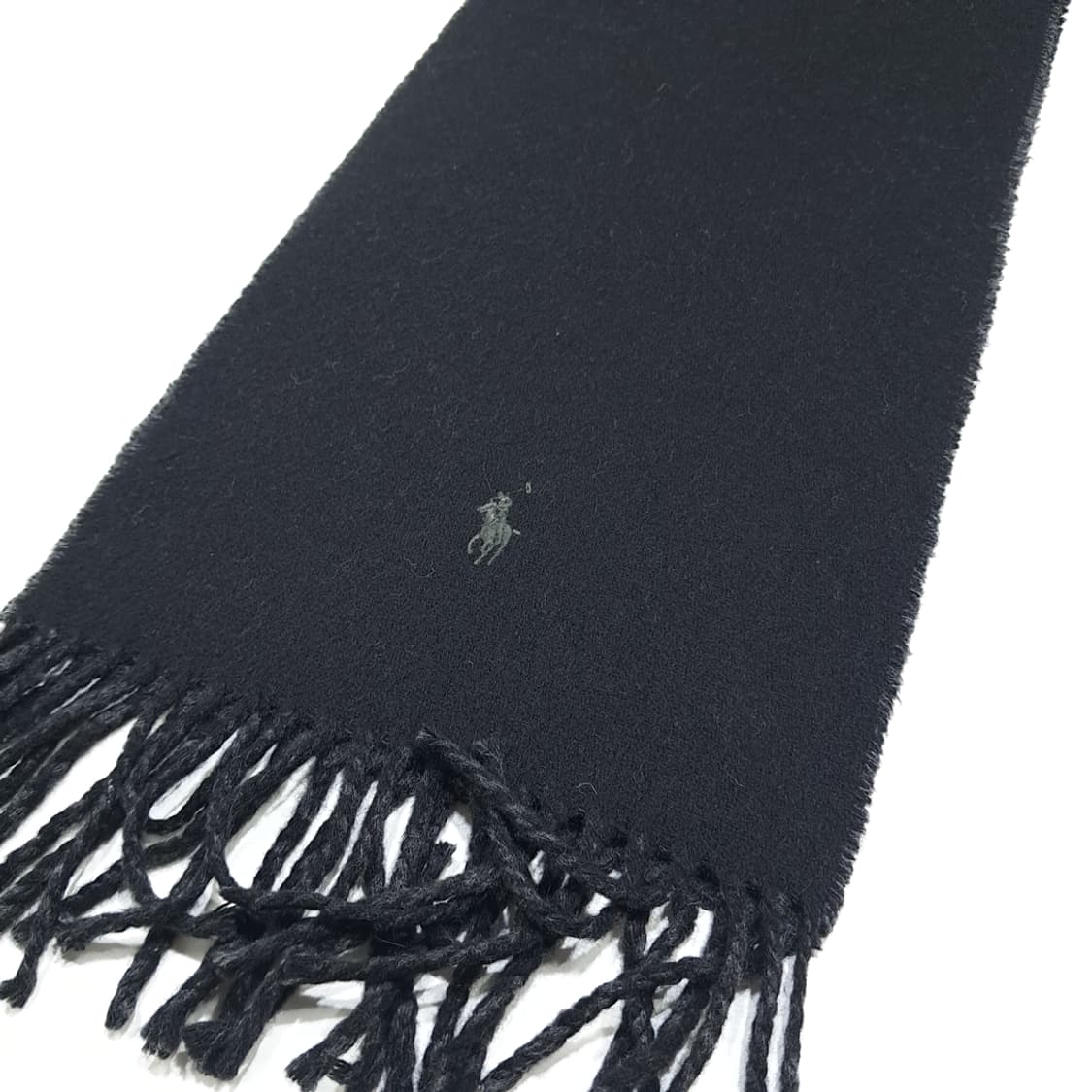 MX551 폴로 90s 이태리판 울 양면 블랙차콜 머플러 목도리 상품이미지3